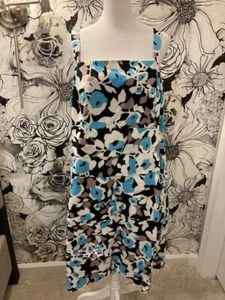 LANE BRYANT Women's Dress BLUE BLACK TAN WHITE PRINT SIZE 22W Adjustable Straps - Picture 1 of 5