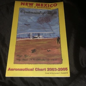 Carta aeronautica New Mexico Land Of Enchantment 2003-2005 con arte di L.V.Durand - Foto 1 di 5