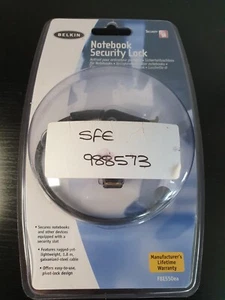 Belkin Notebook Laptop Security Lock 1.8m Steel Cable Padlock Keys - Afbeelding 1 van 3