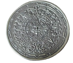J Gomez Taxco Silber Azteken Kalender Brosche Anstecknadel Anhänger 1,25 Zoll Vintage - Bild 1 von 8