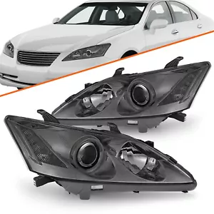Headlights Assembly for 2007 2008 2009 Lexus ES350 Halogen W/o HID Pairs Smoke - Picture 1 of 8