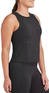 Size Large-Member's Mark-Women’s-Soft-Rib-Cropped Tank-Charcoal Grey-Heather-NWT - Picture 1 of 5