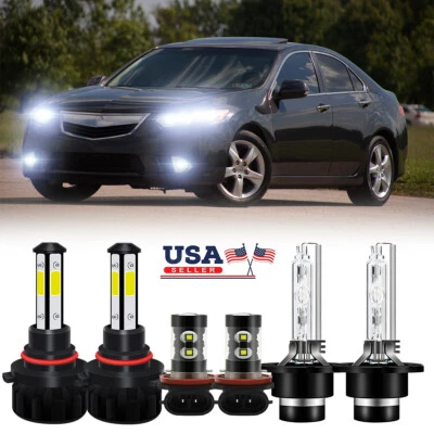 Combo faros LED HID altos bajos + bombillas antiniebla LED para Acura TSX 2009-2014 Foto 1 de 4