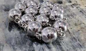 Magnetic Clasp, Real Platinum Plated, N45 Grade Strong Magnets, 16x10mm, 5 sets - Picture 1 of 3