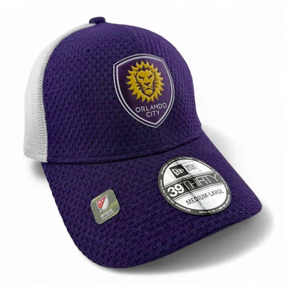 Gorra New Era Orlando City SC MLS Púrpura Kick-Off Malla Espalda 39Thirty Flex Fit Foto 1 de 4