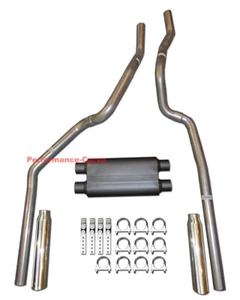 96-99 Chevrolet GMC Truck 5.7L Mandrel Dual Exhaust w/ 3 Chamber Muffler - Picture 1 of 3