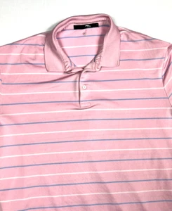 RLX Ralph Lauren Polo Shirt Pink Striped Performance Golf Men's L. - Picture 1 of 6