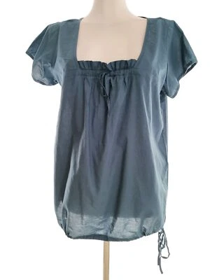 Fat face  T. 12 (40) Turquesa Blusa Algodón 100% Manga corta Logo - Imagen 1 de 4