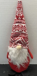 Gnomo Navidad Tejido Sombrero Pesado Barbudo Rojo Fieltro Cuerpo 14" - Imagen 1 de 3