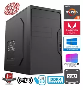 RYZEN 5 GAMING PC - AMD RYZEN 5 5600G 16GB RAM 512GB SSD RADEON VEGA 2GB GRAPHIC - Picture 1 of 10