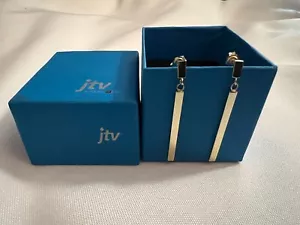 JTV 10K Yellow Gold Polished Bar Earrings #AU1615 - Picture 1 of 3