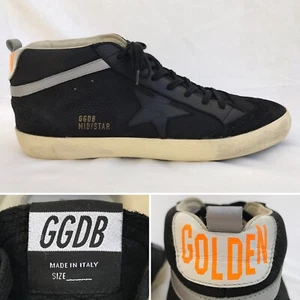 Golden Goose Mid Star Men's Sneakers GGDB High Top Black Leather Size 44EU 11US - Picture 1 of 24