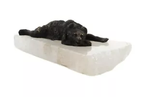 Russian Bronze "Resting Bear" on Quartz Crystal base - Picture 1 of 9