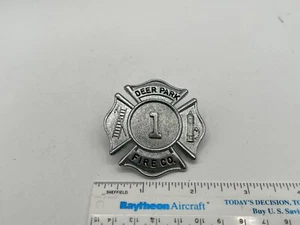 Vintage Obsolete Deer Park Fire Co New Jersey NJ #1 Department Firefighter Badge - Picture 1 of 6