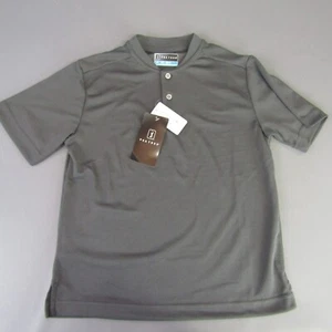 PGA Tour Golf Polo Shirt Blade Collar Moisture Wicking Sun Protect Gray Kids M - Picture 1 of 6