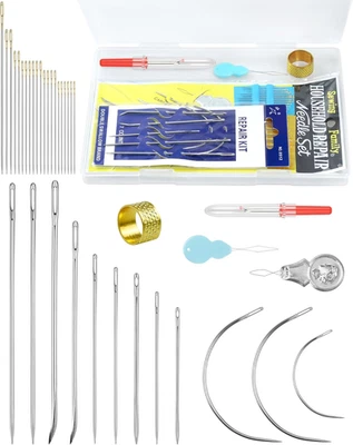 Heavy Duty Hand Sewing Needles Set - Large Eye Leather Sewing Needles for Hand S - Image 1 of 4