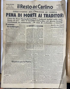 Il Resto del Carlino - 12/01/1944. Processo di Verona. - Imagen 1 de 2