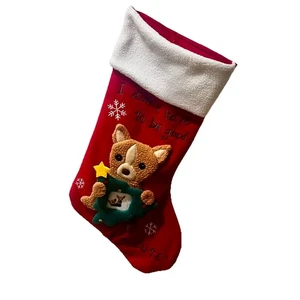 Weihnachtsstrumpf mit Hund Plüsch & Bilderrahmen  - Bild 1 von 2