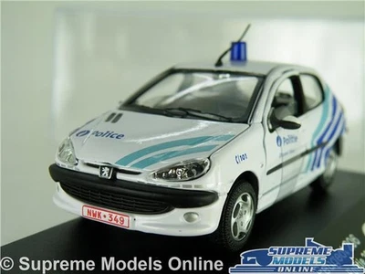 PEUGEOT 206 MODELO COCHE POLICÍA 2002 BELGIUM POLITIE ESCALA 1:43 CARARAMA + ESTUCHE K8 Foto 1 de 4