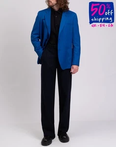RRP €375 MARCIANO GUESS Textured Blazer Jacket IT54 US44 XXL Blue Notch Lapel - Picture 1 of 10