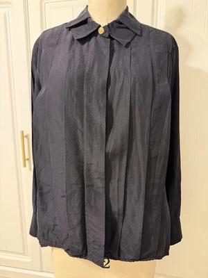 Винтажные шелковые длинные рукава Chanel на пуговицах черные размер 38 - Изображение 1 из 4