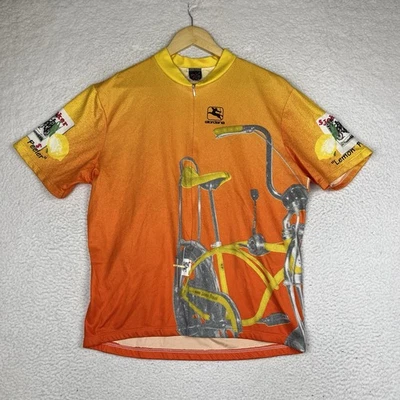 Vintage 90s Giordana Cycling Jersey Lemon Peeler Full Zip - Image 1 of 4