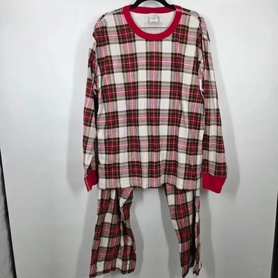 Hanna Anderson Adult Men’s XXL Christmas Plaid Pajama Set Flannel Red - Image 1 of 4