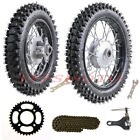 12''+10'' Front Rear Wheel Tire Rim Drum Brake Sprocket for KLX110 Kawasaki Bike