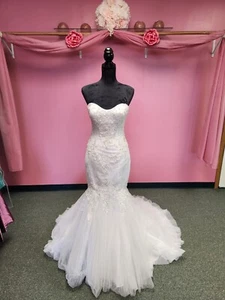 Private Label by G style#1551 White with Silver Beads Bridal Gown/ Wedding Dress - Picture 1 of 9