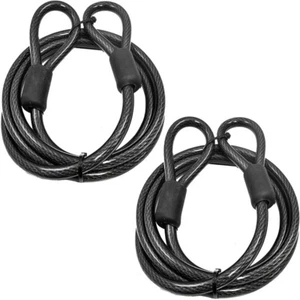 2pcs Anti-Theft Heavy-Duty Security Cable Vinyl Coated Braided Steel Lock 4 FT - Picture 1 of 8