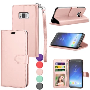 For Samsung Galaxy S8/S8+ Wallet Leather Case Flip Stand Card Holder Phone Cover - Photo 1 sur 44