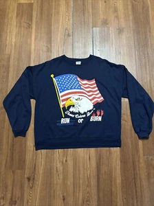 Vintage Eagle These Colors Don’t Run Or Burn Sweatshirt Mens Women’s Made In USA - Picture 1 of 5