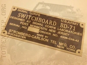 label plaque plaquette POSTE RADIO BD71 jeep willys - Imagen 1 de 4