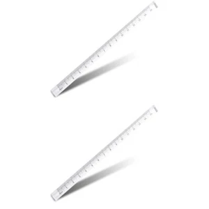 2 Count Triangular Ruler Student Use Transparent Triangle Straight Rulers - Picture 1 of 12