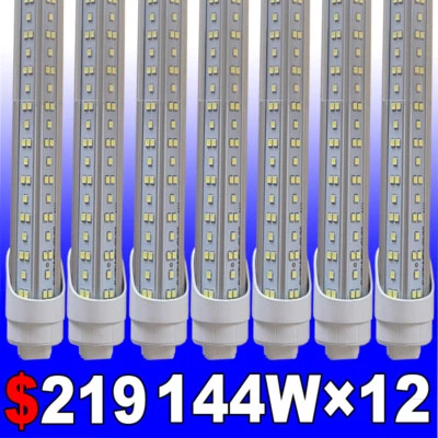 Bombillas de tubo LED 12-25 piezas T8 8 pies R17D HO 144W 96 pulgadas 8' luz de tienda LED 6500K Foto 1 de 4
