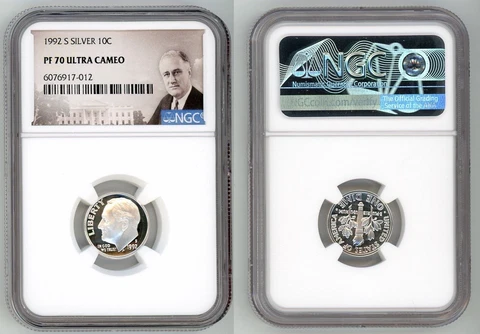 1992 S SILVER ROOSEVELT DIME 10C NGC PF 70 ULTRA CAMEO Cover