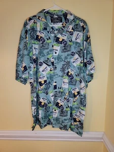 Newport blue Corona Extra Beer Button Up Shirt Men’s Size XXL Hawaiian camp - Picture 1 of 13