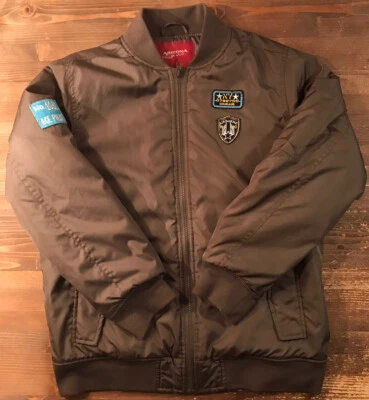Arizona Jean Co. Green Pilot Jacket With Patches Pockets Juniors XL 18/20 - Image 1 of 4