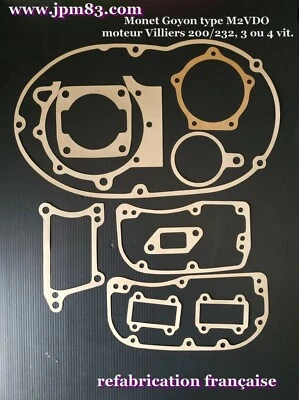 MONET GOYON type M2VDO, moteur Villiers 200/232, 3 ou 4 vit-  pochette de joints - Imagen 1 de 2