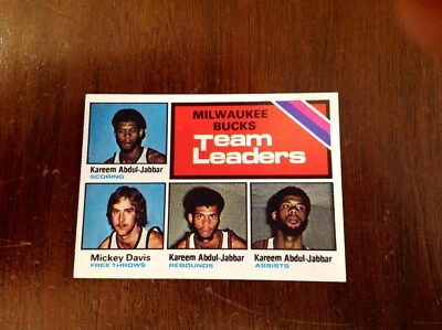 1975-76 Topps #126 Bucks LDRS. (K.Jabbar) (EXMT) - Image 1 of 2