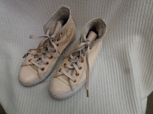 Converse All Star Chuck Taylor alte rosa panna pelle foderate pelliccia donna taglia