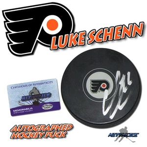 LUKE SCHENN Signed PHILADELPHIA FLYERS Puck w/COA HOLOGRAM *NEW* - Picture 1 of 1
