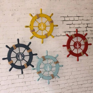 Wooden Nautical Boat Ship Steering Wheel for Bar Home Wall Party Decoration Gift - Picture 1 of 4