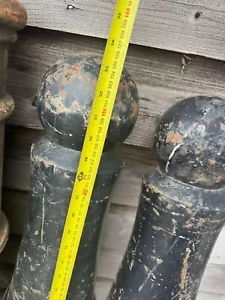 BLACK BOLLARDS SET HEAVY DUTY X2 £300 - SIZES IN PHOTOS - Picture 1 of 2