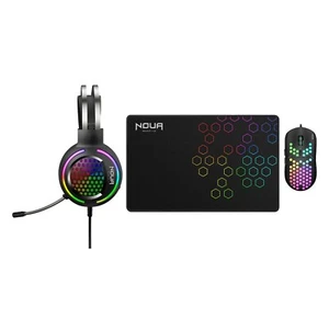 KIT GAMING NOUA URANUS COMBO 3in1 MOUSE CUFFIE E TAPPETINO DA GIOCO - Foto 1 di 8