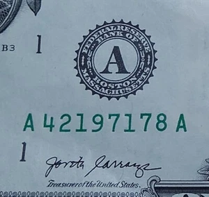 April 2nd 1971 July 8th dual date birthday note fancy serial number crisp $1 - Picture 1 of 4