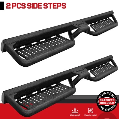 Side Step BDK Running Boards For 04-24 Nissan Titan Crew Cab Drop Nerf Bar BLK Foto 1 de 4