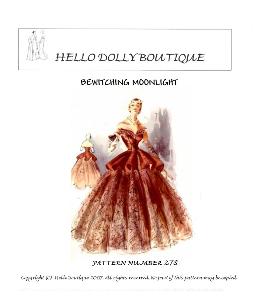 Pattern #278 Bewitching Moonlight doll sewing pattern You choose your size - Image 1 of 1