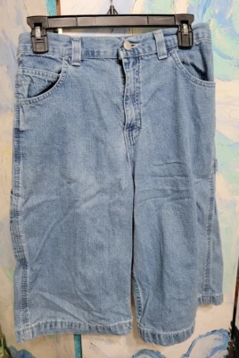 Pantalones Cortos Carpintero Denim Azul Glory Desteñido Niños Jóvenes Hombres 18 Reg RN 58287 Foto 1 de 2