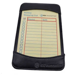 AT&T Universal Card Holiday Shopping List Leather Case with 9 List Cards - Picture 1 of 3